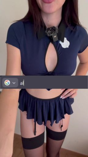 German Police Woman arrested you and you have to eat her pussy