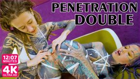 Alternative TATTOO Teens Fucking each other with Crazy Toys, Anal GAPE, DP, Big Toys (goth, punk, alt porn) ZF036