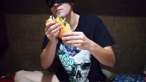 Sandwich Eating Until Too Full HD