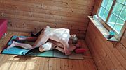 Scandinavian MILF has sex with guy. Orgasms for both and cum in her pretty mouth!