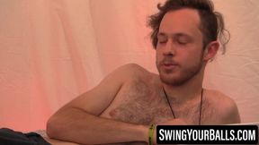Bisexual Woody Johnson loves wanking his nice cock until wet climax