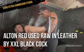 Alton Red used raw in leather by XXL black cock Jay Carter