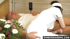 Nurse Sara bell amazed by grandpas thick cock