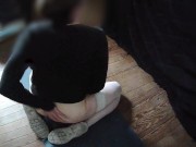 White blonde boy POV in lingerie show ass