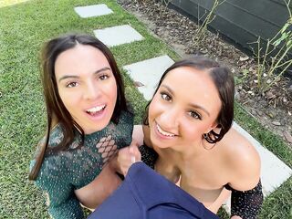 Breasty Hailey Rose & mother I'd like to fuck Raissa Bellini Oiled Up Throating Max Fills Giant Rod Outdoors