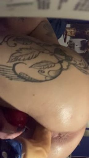 fucking my self with my machine part because I broke my machine squirting all over it