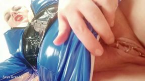Selfie PVC fetish - Female MILF teasing in vinyl, tight and shiny