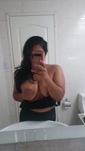 I hide in the bathroom so I can play with my wet pussy and I almost got caught