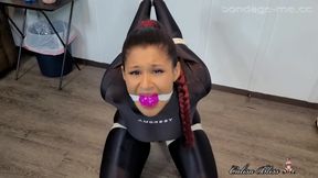 bad burglar gets caught and strappado hogtied