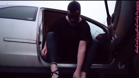 geile heels im auto anziehen ** outdoor fun **