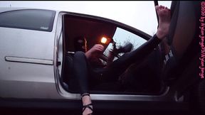 geile heels im auto anziehen ** outdoor fun **