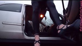 geile heels im auto anziehen ** outdoor fun **