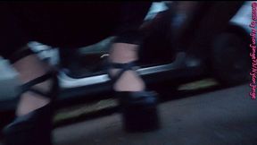 geile heels im auto anziehen ** outdoor fun **