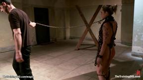 ”Clamped tits blonde wanking big black cock”