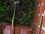 Bare feet pissing in the rain...