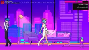 Luscious Cyborg Seductress Entices You in Neon-Lit Hentai Fantasy