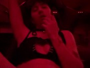 Cat boy strokes his pussy