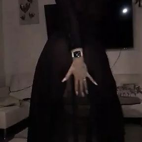 BambiAmbita does a few moves with the pole