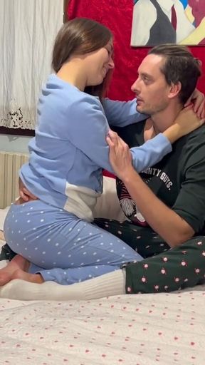 Epic moment from &quot;&quot;Take it easy! Or you&#039;ll wake up my husband!&quot; -brunette milf fucks with husband&#039;s friend. Dialogues English&quot;