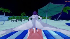 Rosaria gets POV fucked on the beach - Genshin impact Hentai.
