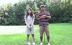 Mature japanese woman combines her two hobbies, golf and shagging
