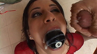 Monica Breeze swallows two huge cocks