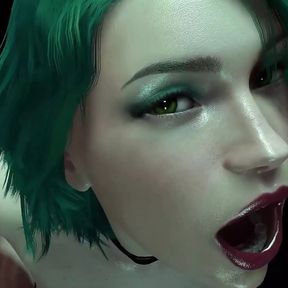 Hot Girl with Green Hair is getting Fucked from Behind: 3D Porn Short Clip