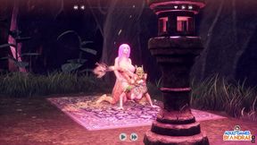Goddess Pawsmaati’s Busty 3D Threesome with Huge-Cock Breeder for Creampie Delight