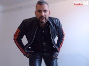 Cigar smoking humiliation in my full leathers preview