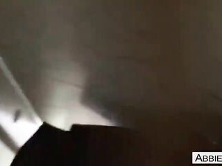 3-some Blow job-sex in Public Restroom - Abbie & Riley Suck Strangers Jock