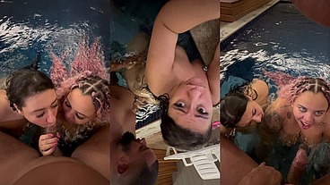 Chamamos o entregador para aproveitar a piscina e nossas bucetinhas como agradecimento pela entrega rapida, melhor que gorjeta né