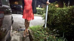 I&#039;m wearing sexy higheels and a transparent dress that I piss in