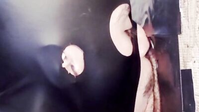 Masked Latino is swallowing some hard schlong through a glory hole