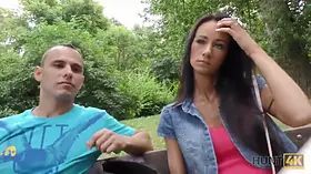 Hunt4k. dark haired beauty liliane sucks strangers dick for money