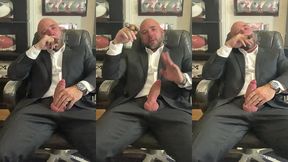 jason collins suit joi while smoking a cigar!