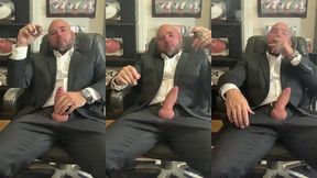 jason collins suit joi while smoking a cigar!