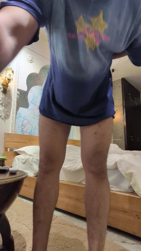 Desi indian dude shows off his uncut cock