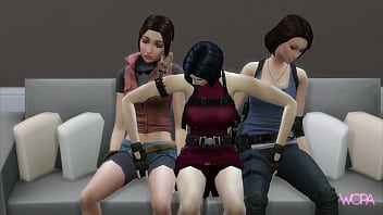 Resident evil - Lesbian Parody - Ada Wong, Jill Valentine and Claire Redfield