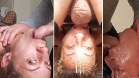 Amateur Slut Candie Cross Takes Sloppy Upside-Down Table Throatfuck Like a Pro