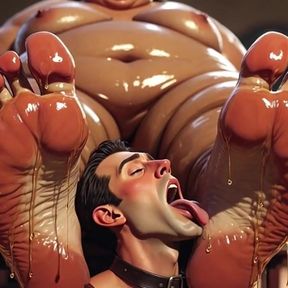SSBBW Makes Skinny Slave Lick Her Sweaty Feet