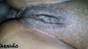 Tight black butt&#x1F351; overflowing with thick creamy ejaculation