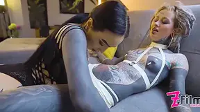 Czech Goth Fucks Heavily Tatted Girls Ass Pumping With Strap On, High Heels, Fetish, Femdom, Toys, Gapes