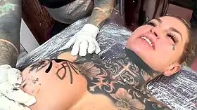 Tattooeed and Piercings Titty Tattoo Session Turns Into Wild Anal Ride
