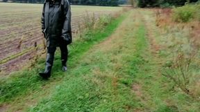 Dirt road and heavy rain