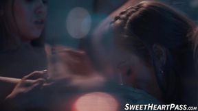 Stepsisters Karla Kush and Jill Kassidy share a passionate &mdash;  intimate moment