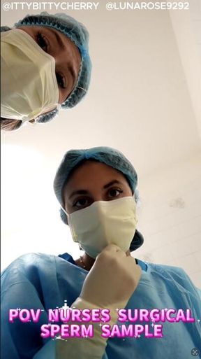 G/G POV NURSES SURGICAL SPERM SAMPLE 🧤🍆💦🩺🩵 @ITTYBITTYCHERRY
