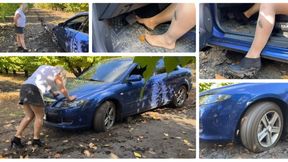 Stuck in the forest, barefoot GIRL stuck in the mud WMV