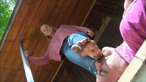 GABRIELLA - Holidays with the slave - OUTDOOR muddy feet licking (CRAZY INSANE CLIP!)