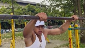 EastBoys: Muscle twink latino cumshot outdoors solo
