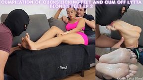 CUMpilation of Cucks Licking Feet and Cum off Lytta Blonds feet EP 2 - Cuckold Cum Lick compilation - CUM EATING - FOOT WORSHIP - FOOTJOB - SOLEJOB - TOEJOB - SWEATY FEET - FOOT SMELLING - SOCKS - SOLES - CUM EATING copy